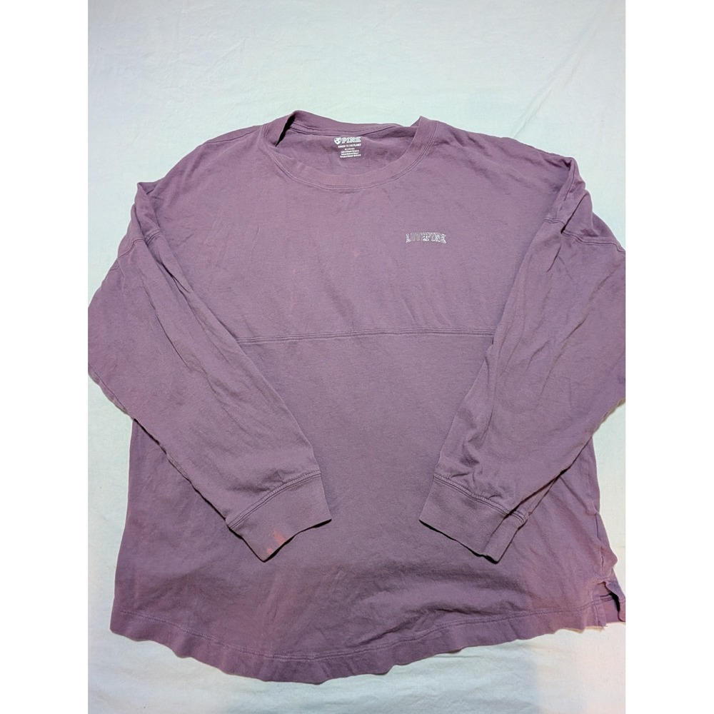 Victoria's Secret PINK Long Sleeve Campus Tee Purple Mauve Oversized Medium